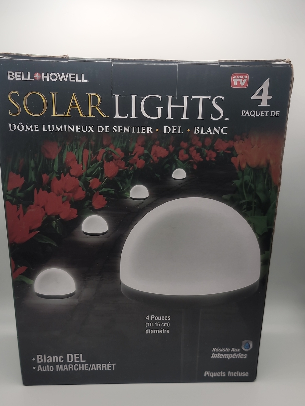 White Solar Path Dome Lights - 4 Pack